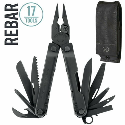 ~new~ Leatherman Rebar Multi-tool, Black W/ Black Molle Sheath