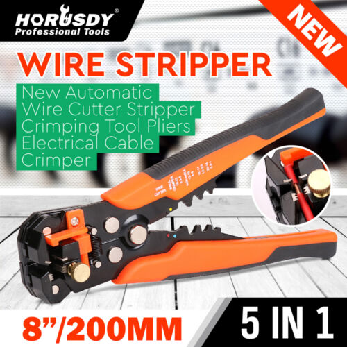 Self Adjusting Insulation Wire Stripper Cutter Crimper Cable Stripping Tools 8"
