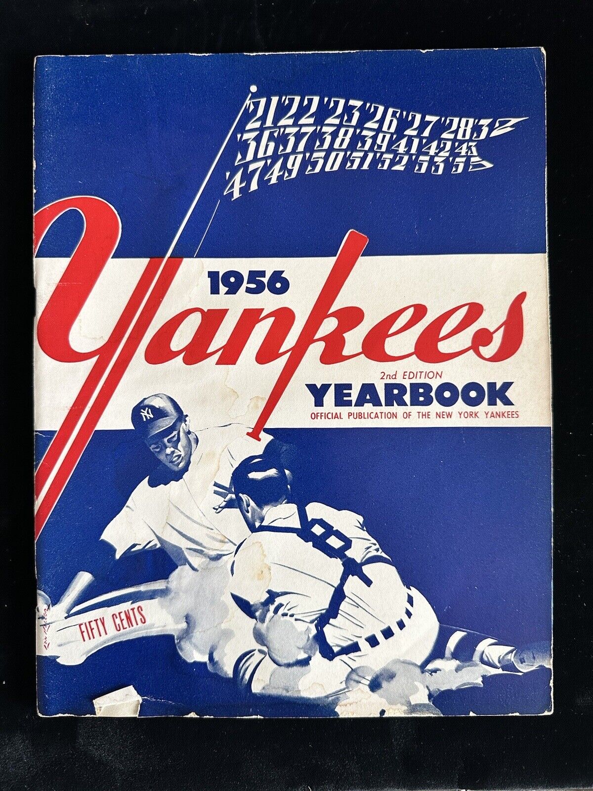 1956 New York Yankees Yearbook 2nd Edition Blue Cover