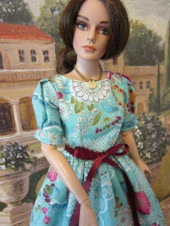 New Turquoise Fuchsia Floral Dress Tonner Rtb101 Doll, Ellowyne, Vdc Grace Doll