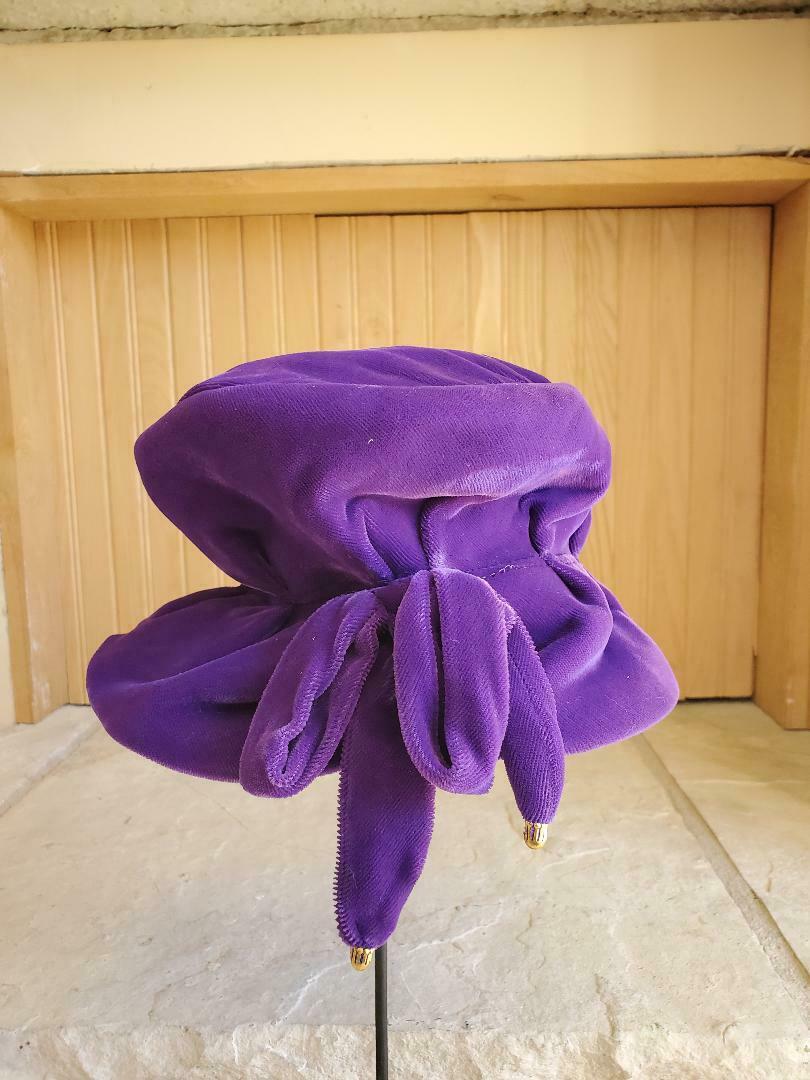 Purple Velour Ladies Vintage Hat