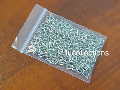 200 Screw Eye Pin Finding Silver Plated 8x4mm H134