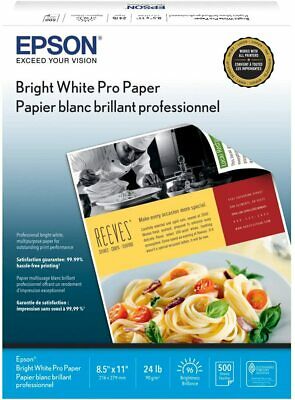 Epson Bright White Pro Paper, 8.5" X 11", 500 Sheets