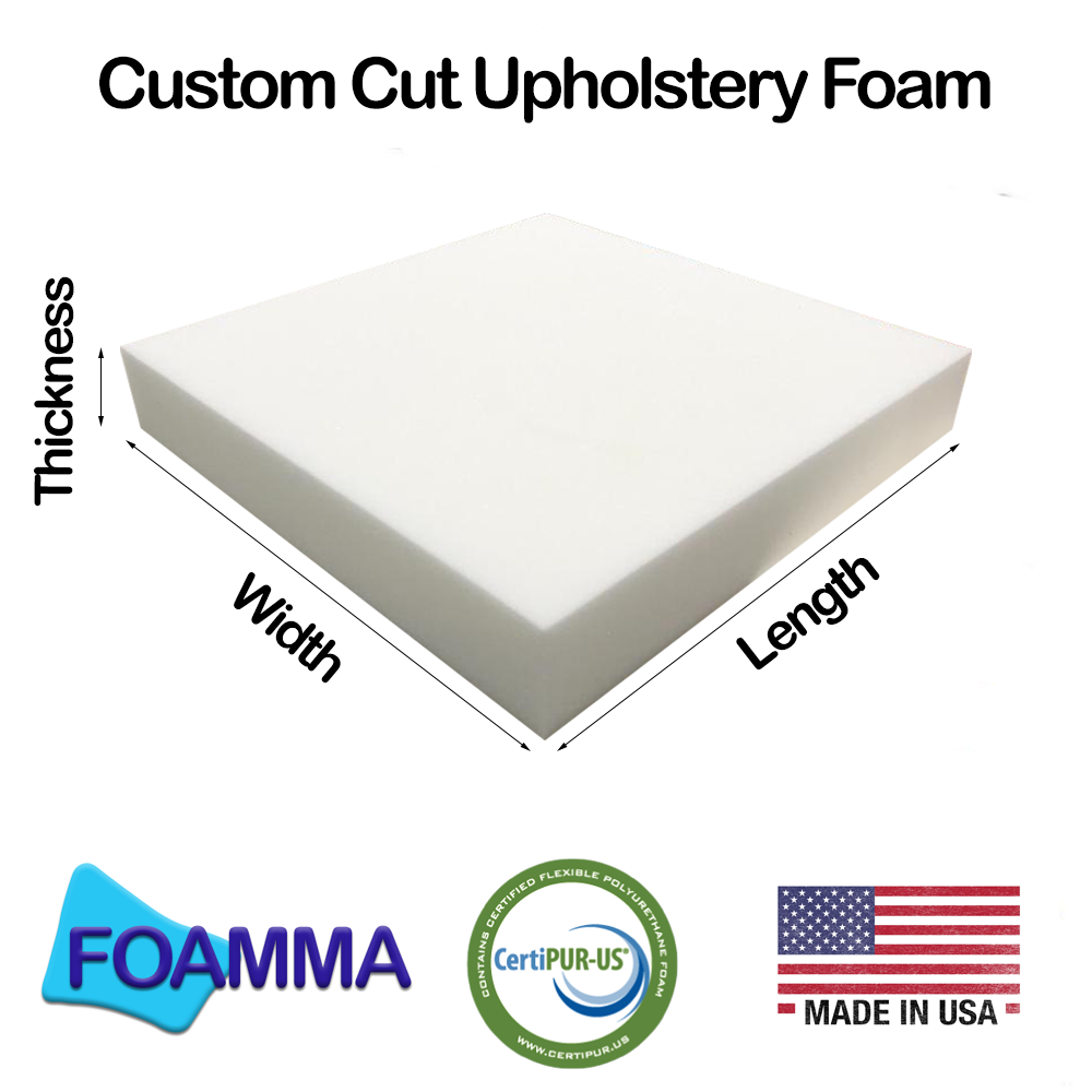 Foamma Custom Cut Upholstery Foam Cushion Any Size,shape, Firm, Medium