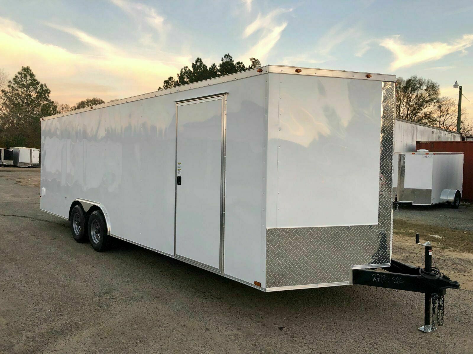 New 8.5x24 V-nose Enclosed Car Hauler Trailer 5200 Lb Axles, Radials, 8.5 X 24