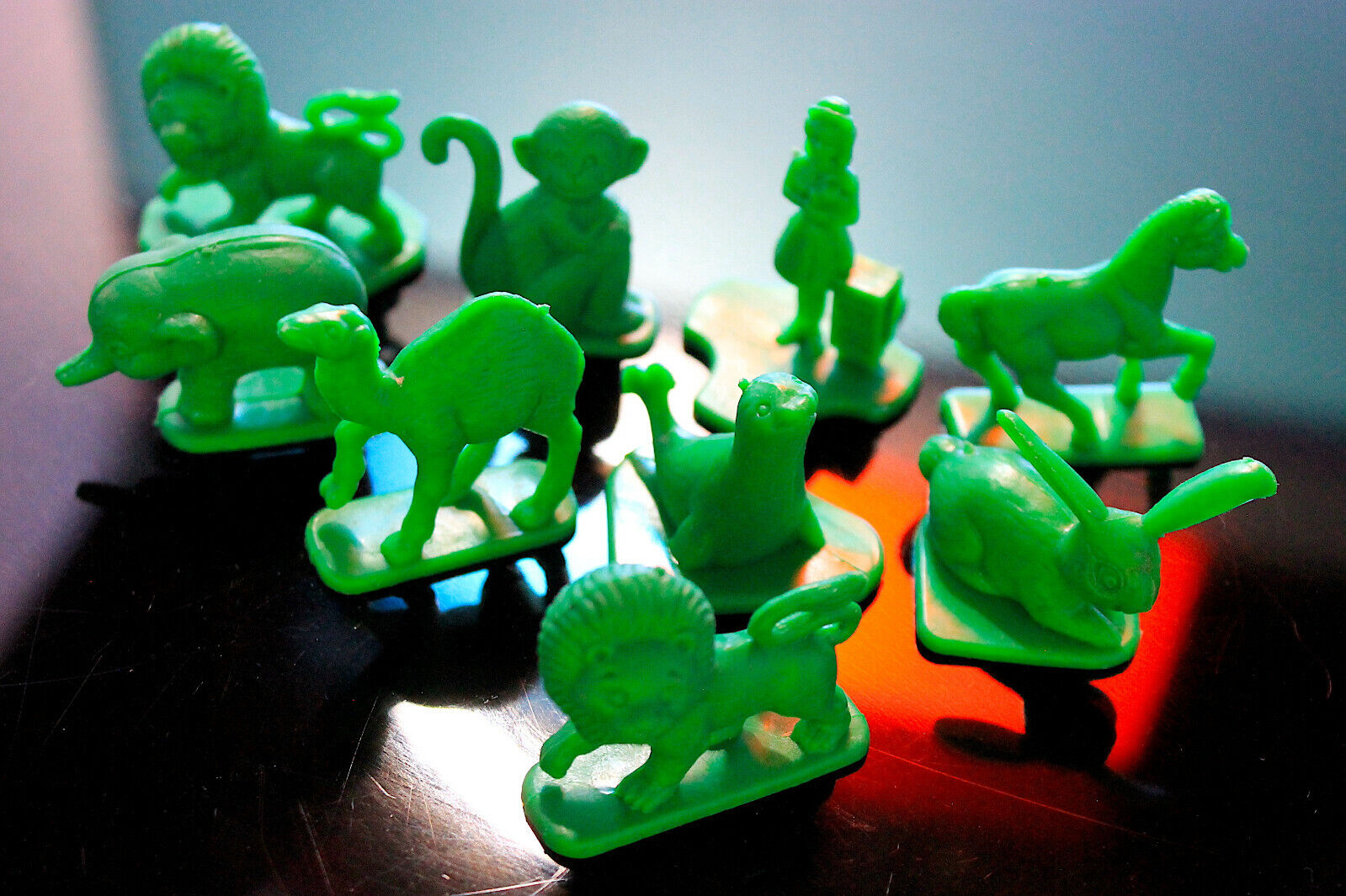 Vintage Tupperware Toys Busy Blocks Set Nine Green Plastic 1971 Figures
